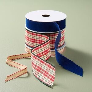 Hearth & Hand Magnolia 3ct Velvet + Plaid + Stripe Gift Ribbon Set